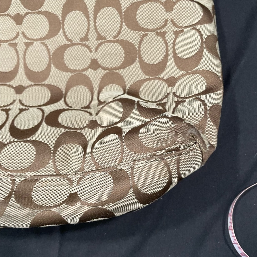 Coach Tan Signature Tote with Leather Accents - Picture 6 of 14